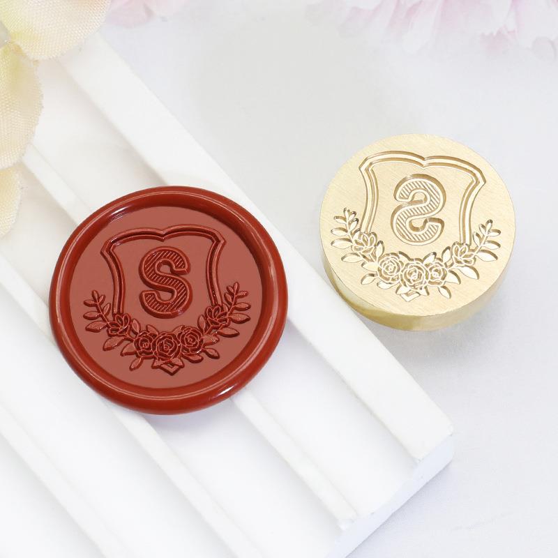 26 English Letters Datura Flower Pattern Wax Stamp Seal Envelope Sealin Greeting Card Gifts Wedding Invitation Decoration 20mm