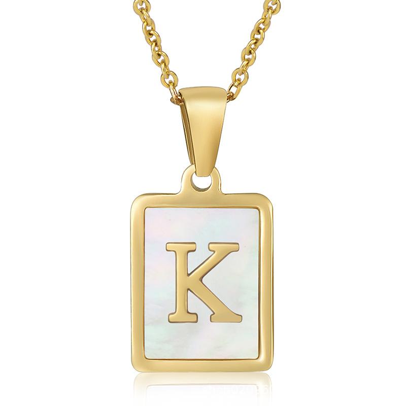 2026 Three-dimensional Shell Letter Necklace Women's 26 Letter Pendant Non-fading Jewelry