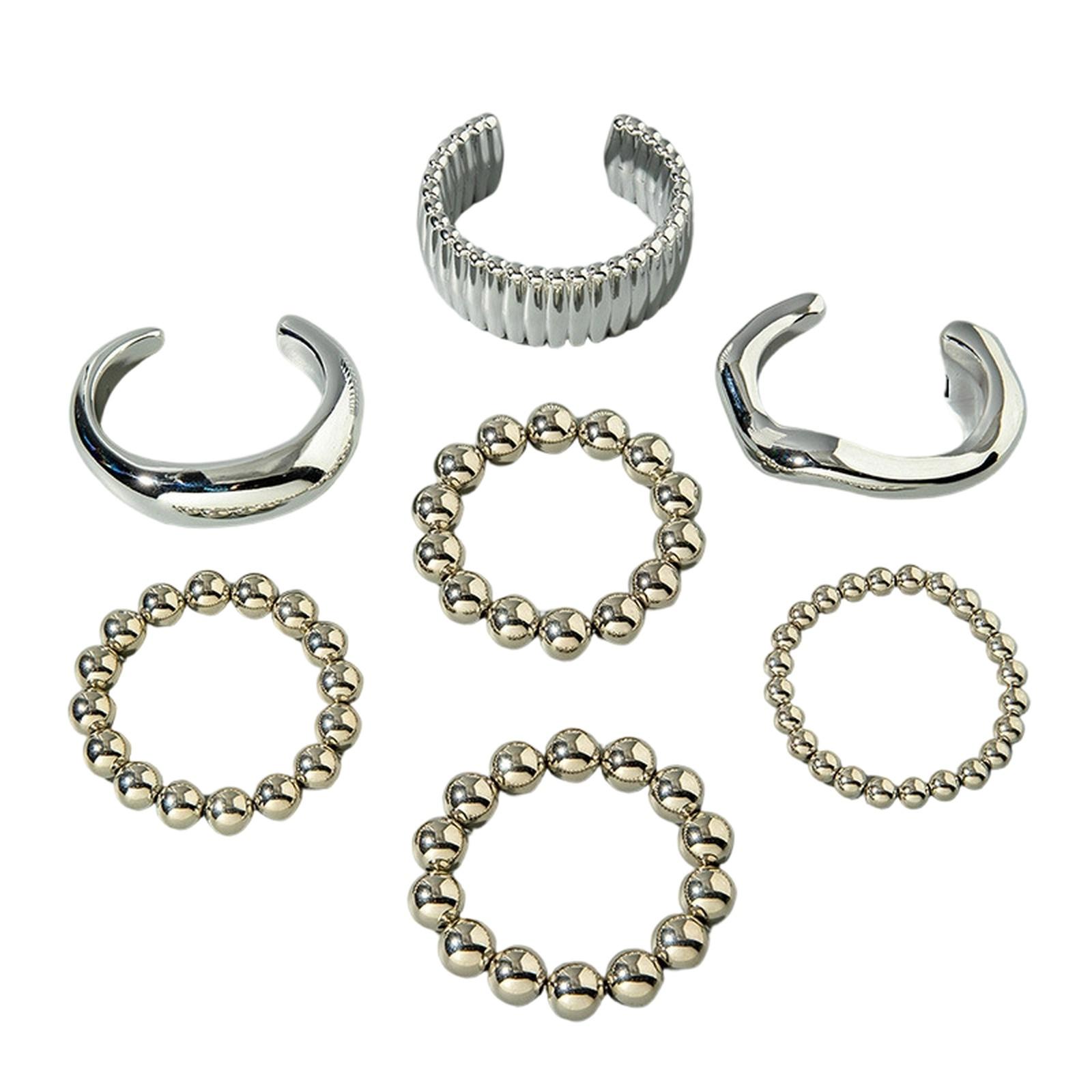 

Multi-Layer Geometric Open Cuff Bracelet Set for Women Fashion Jewelry one size