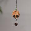 Peach Wood Coffee Bean Bear Pendant Keychain & Necklace Accessory