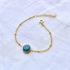 Genuine Copper Turquoise Bracelet Turquoise Handmade Chain Bracelet for Women Gemstone Bracelet Gifts Silver Chain Bracelet Gift for Her