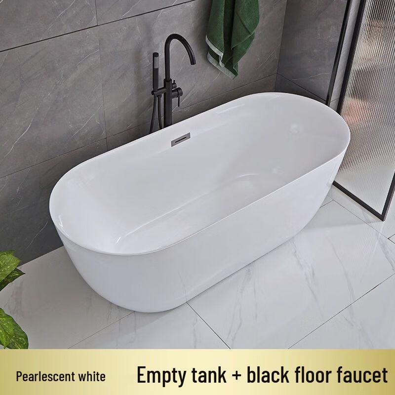TLXT High-End Ceramic Bathtub with Floor Faucet