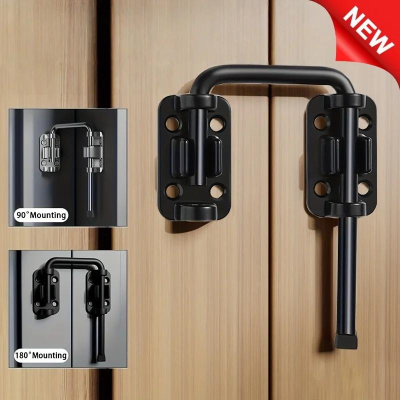Sliding Door Latch Lock Zinc Alloy 90 180 Degree Rotatable Anti-Theft Universal for Patio Balcony Home Safety Guard