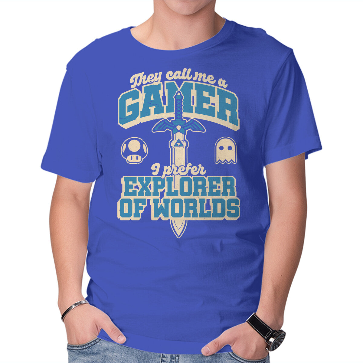 Unisex Crew Neck T-Shirt Gamer Sword Explorer Graphic Short Sleeve Casual Tee XXXL