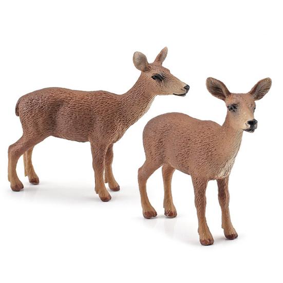 Animal Figurine Simulation Donkey Alpaca Red Deer Sheep Animal Model Toys Desktop Ornament Gift for Home
