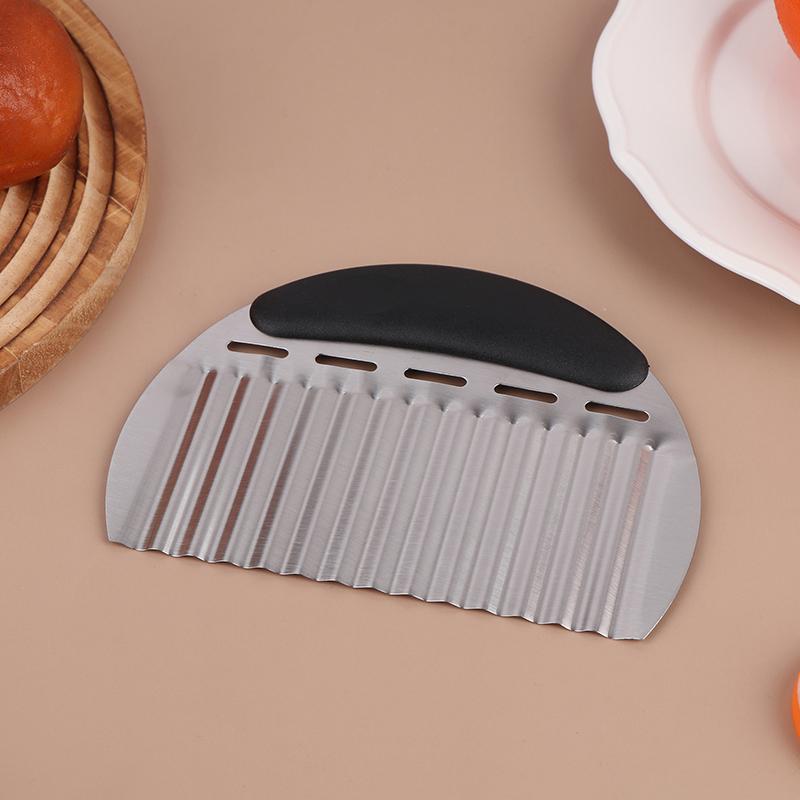 French Fries Cutter Stainless Steel Slicer Big Wave Shape Potato Chip Cutter Knife Vegetable Chopper Kitchen Gadgets Cutter