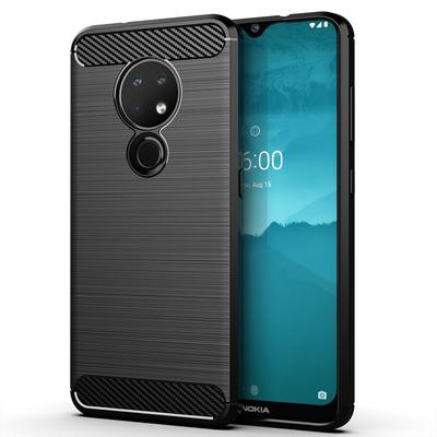 Super Luxury Case For Nokia 6.2 Nokia7.2 Soft Silicone Carbon Fiber Shockproof Back Cover for Nokia 7.2 6.2 Matte TPU Phone Case