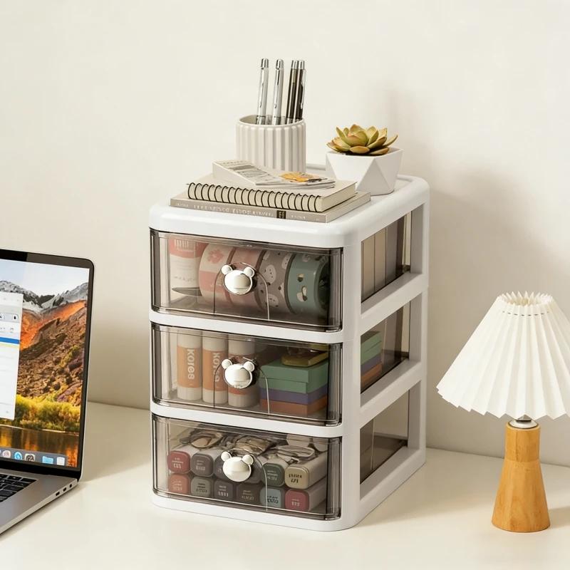 Dustproof Drawer Storage Box Stackable Desktop Office Desk Box Cosmetic Stationery Supplies Debris Storage Rack Organizer Tool