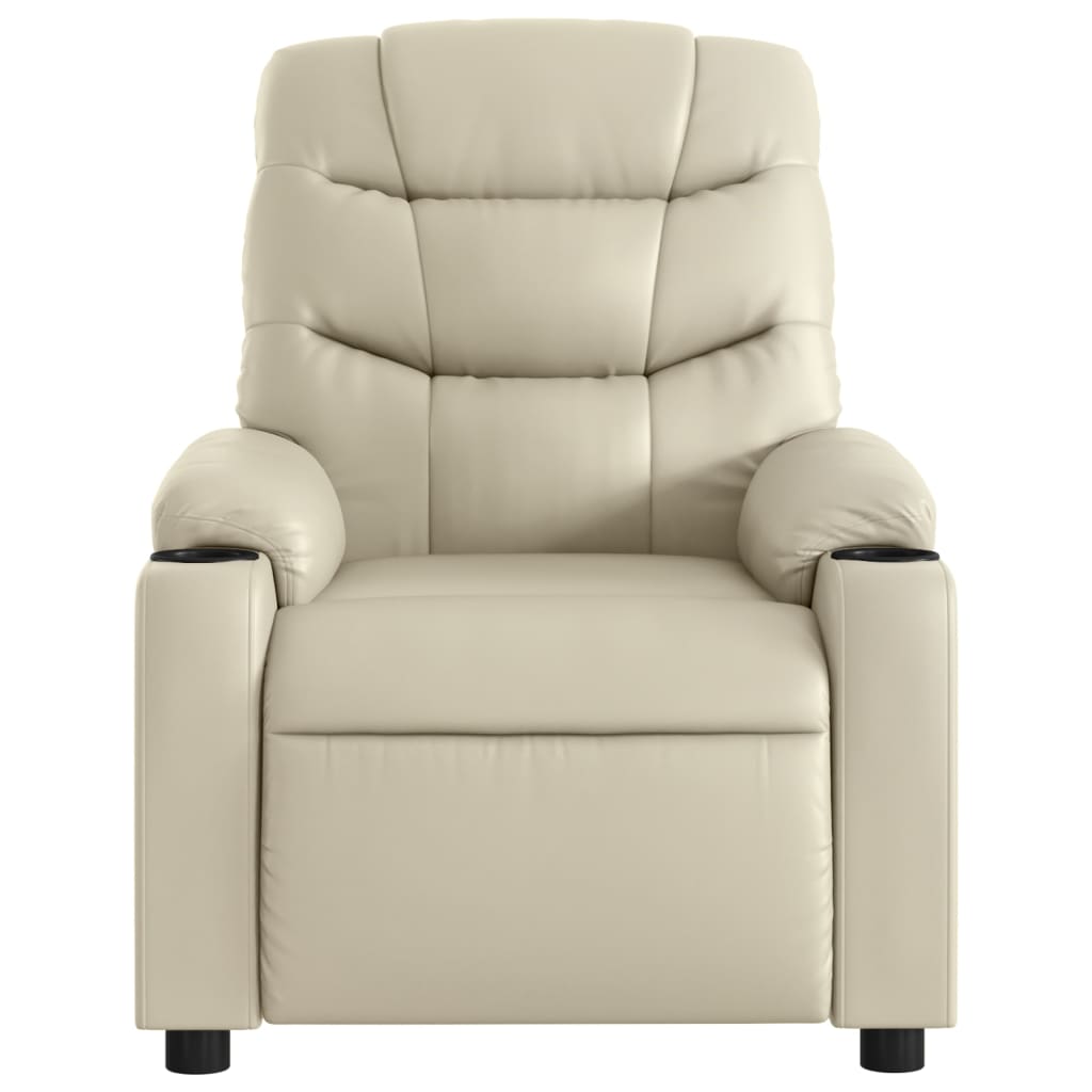 Massage Chair with Relax Function Artificial Leather Cream