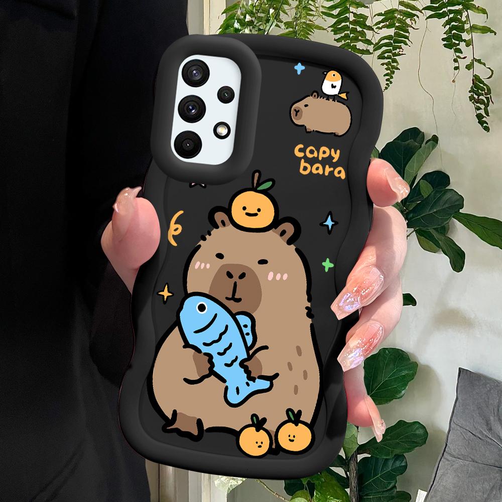 

Окрашенный узор Big Wave Edge Мягкий силиконовый материал Macaron чехол для телефона противоударный защитный резиновый чехол для Samsung Xiaomi Poco Redmi Redmi 14C 5G чёрный