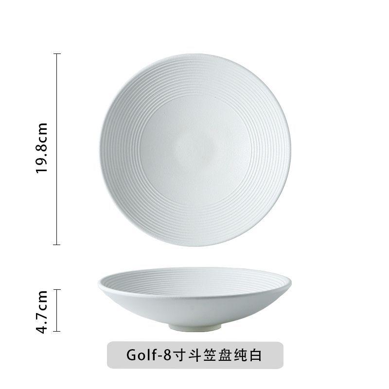 

Japanese style bamboo hat noodle bowl salad household deep plate ceramic high-temperature underglaze color high-end tableware