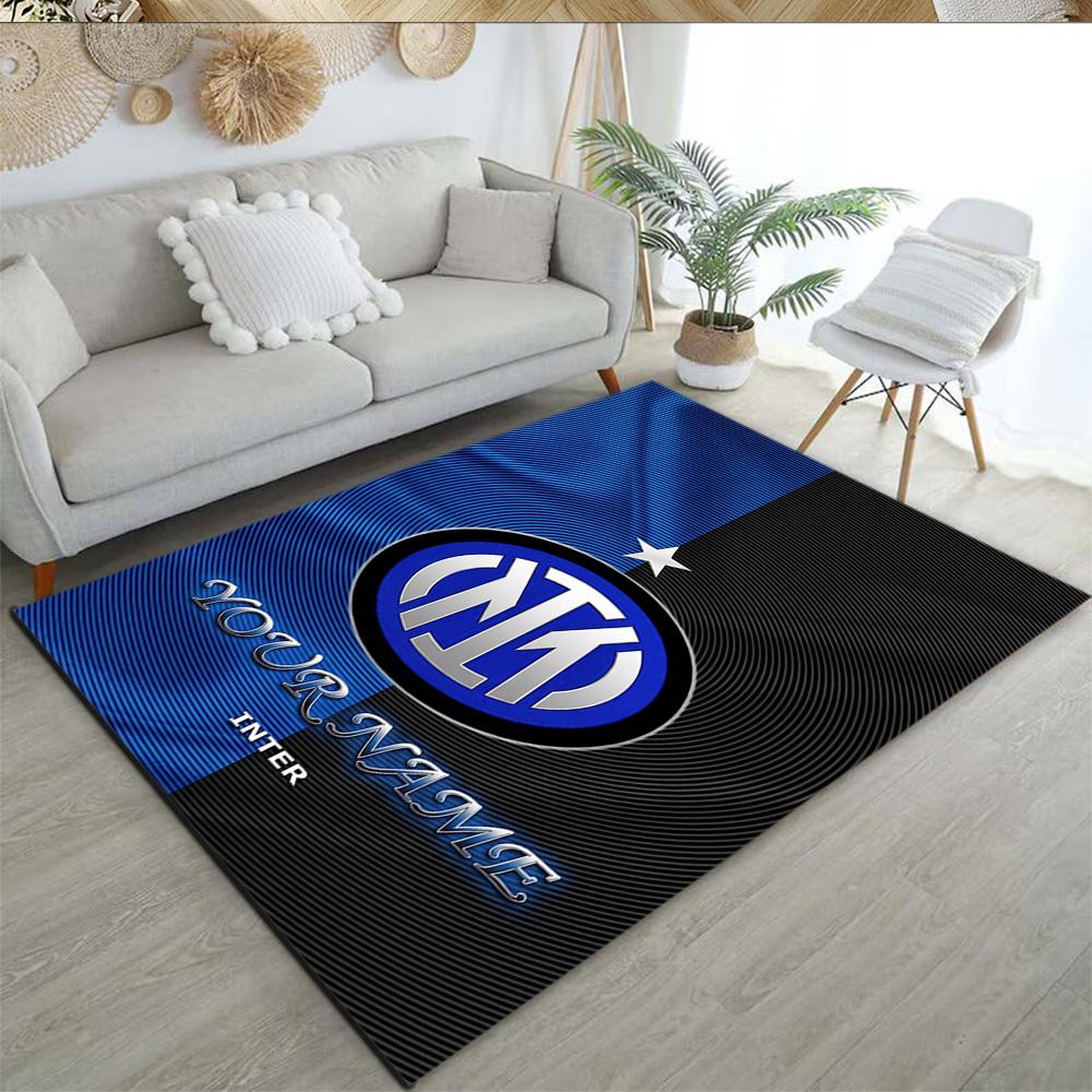 Inter Milan Customized Name Area Rug Design for Entryway Hallway Bedrooms Study room Anti-slip Rug Office home decor Perfect Gift for Women/Men