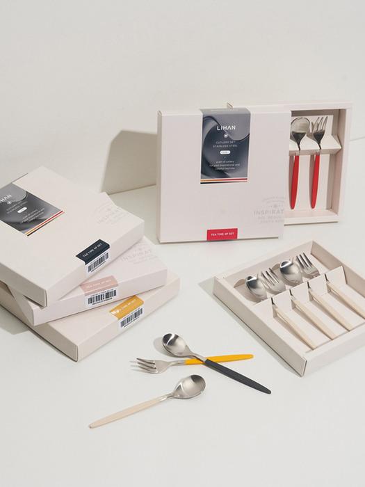 

LIHAN Lia Tea Cutlery 4-piece Set (2 teaspoons, 2 tea forks) black