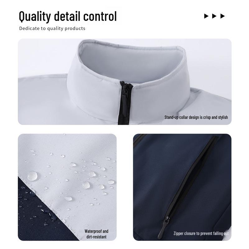 Men's Fleece-Lined Windbreaker: Custom Logo, Warm Work Jacket for Autumn/Winter