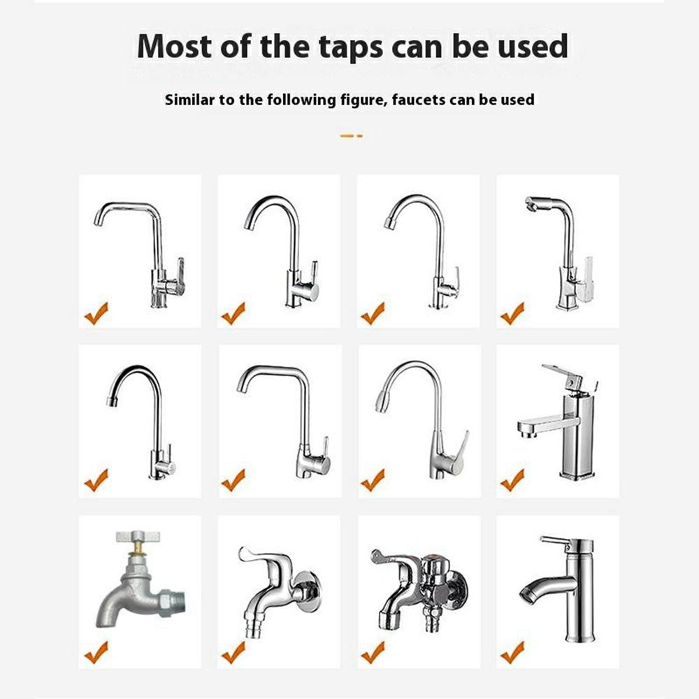 Water Faucet Filter Splash Proof Sprayer Kitchen Tap Pressure Booster Rotatable Spout with 2 Filter Cartridges