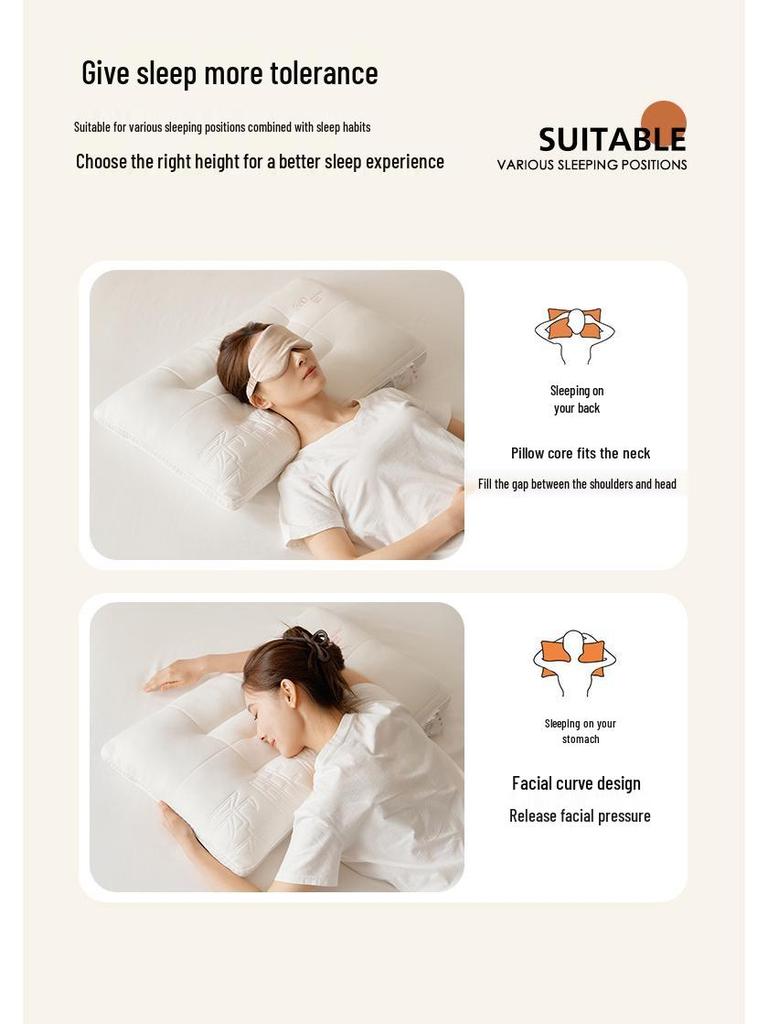 2026 Skin-Friendly 3D Soft Edging Pillow Core, White, 360° Comfort, 48x74cm