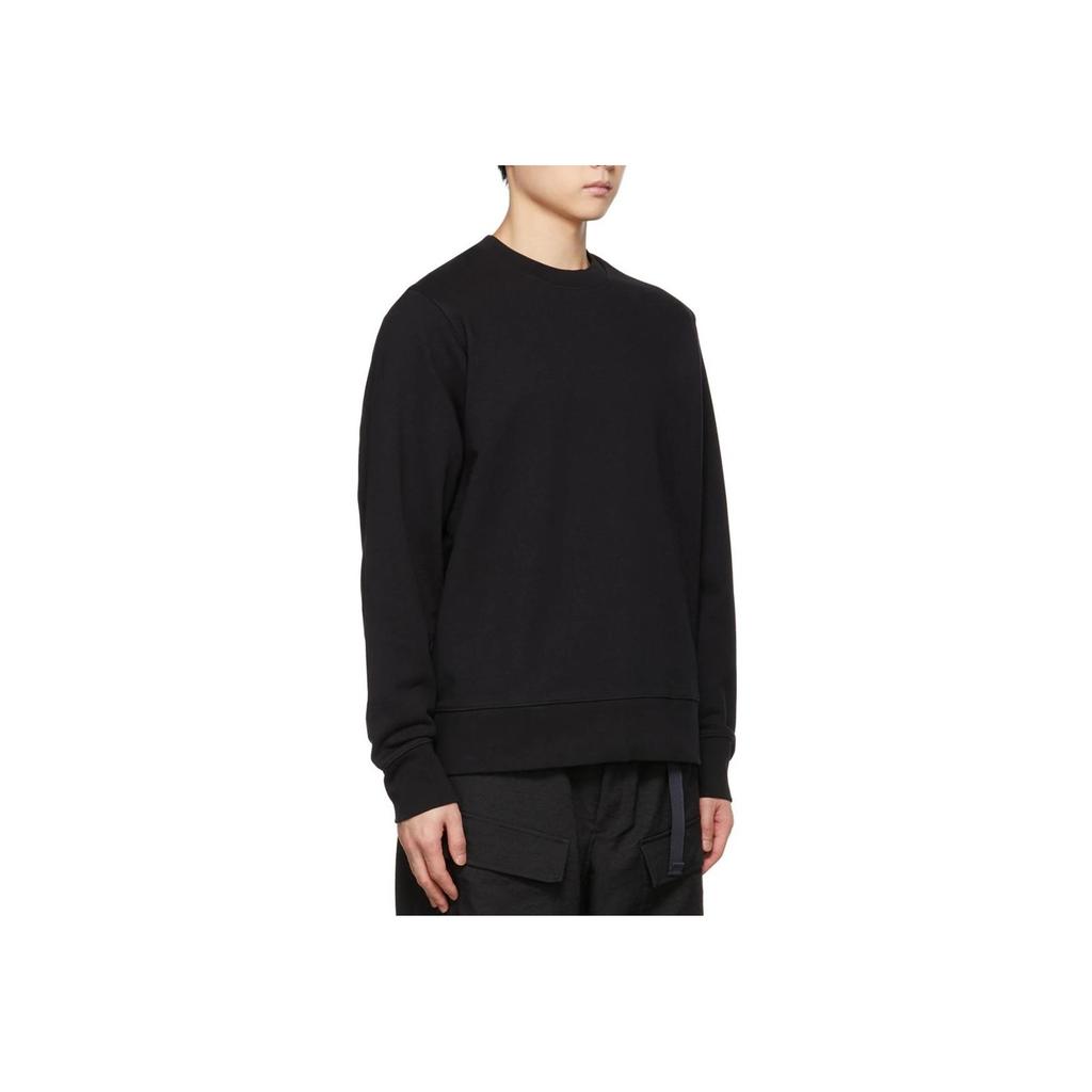 Y-3 FW22 Solid Color Crew Neck Pullover Long Sleeve Sweatshirt Men Sweatshirt Black FM1155