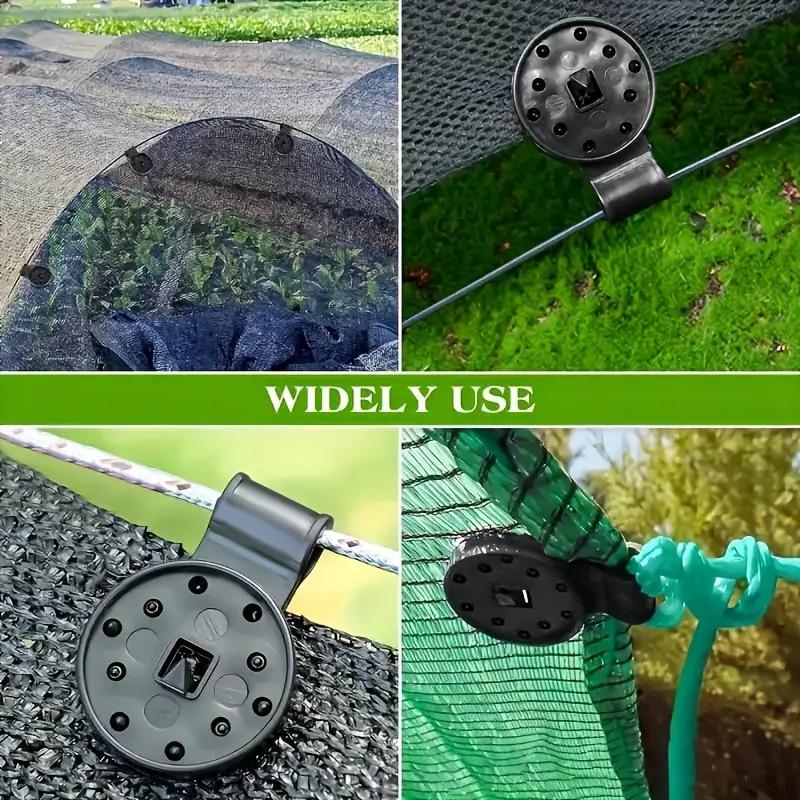50 Pcs Black Circular Plastic Clips, Fastening Clamps for Sunshade Net, Bird Deterrent Net and Garden Shade Fabric, Outdoor