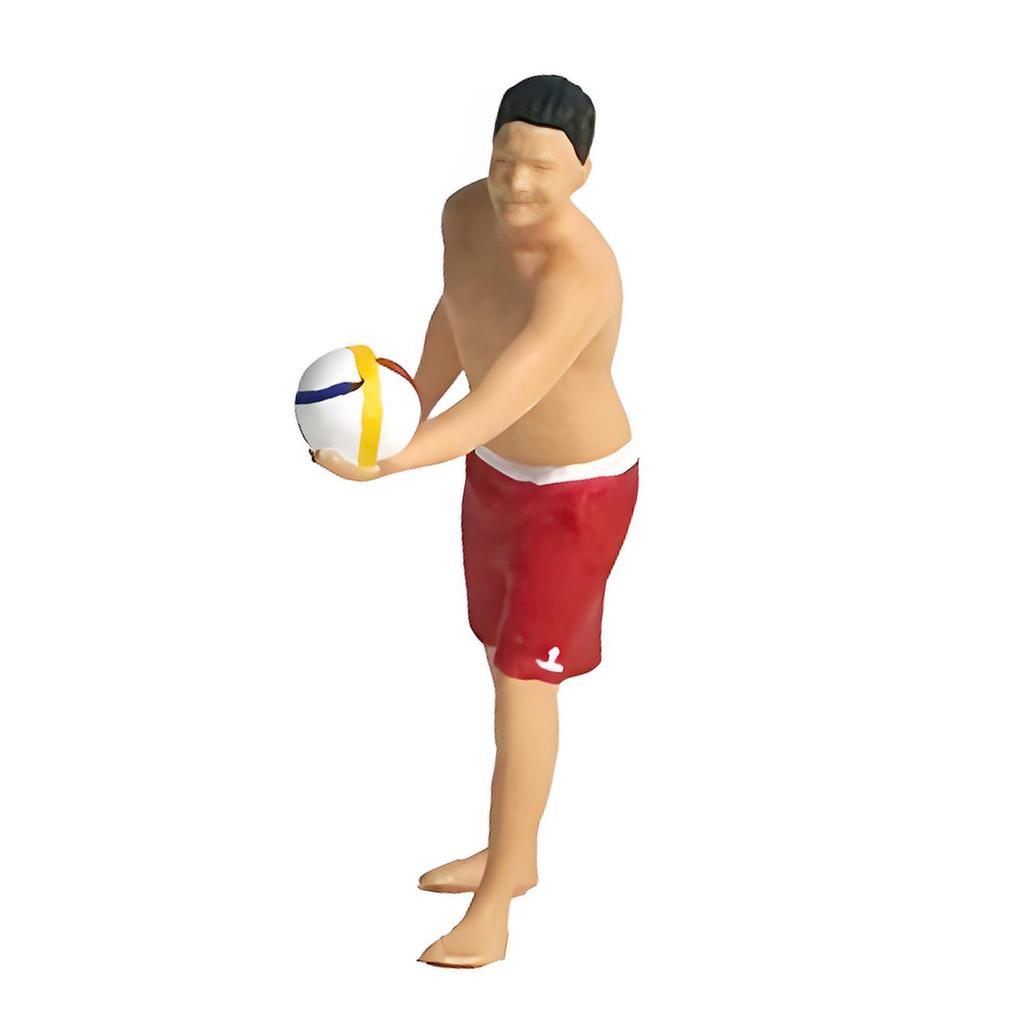 1:64 Scale Hand Painted Resin Collectible Figure Miniature Model Accessories Realistic Beach Volley Figure Model Gift