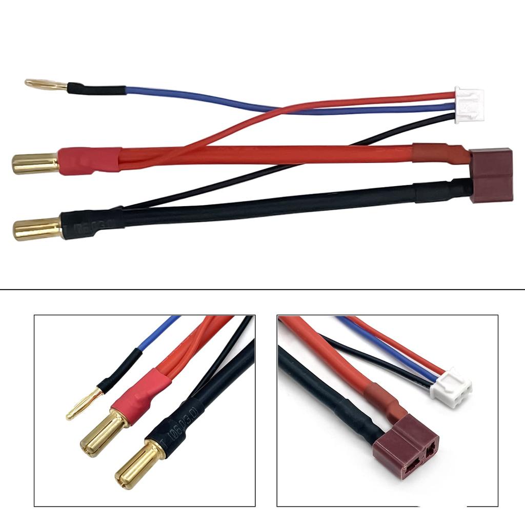 FLY RC 2pcs 5mm Bullet Banana to Female Deans T Plug LiPo Lead Wire & JST-XH Balanced 2S 7.4V LiPo
