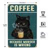 1 pieza Letrero Metálico Retro de Café de Gato Vintage Un Café al Día Mantiene al Gruñón Lejos para Decoración de Pared de Hogar Cafetería Bar 8x12 Pulgadas