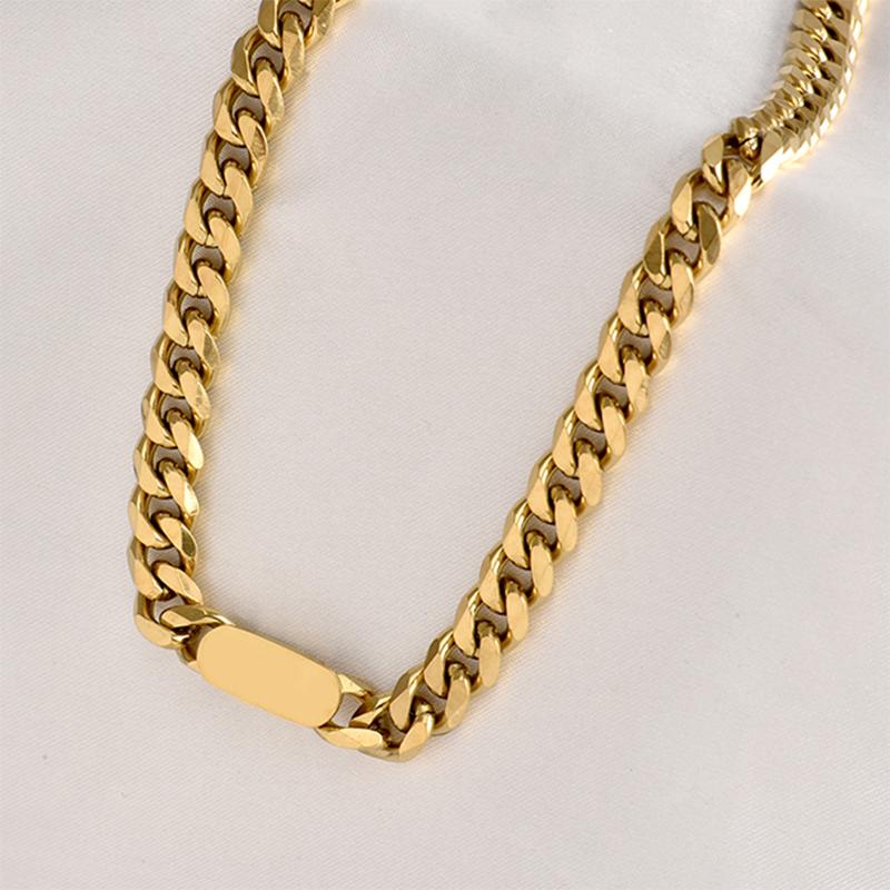 DIEYURO 316L Stainless Steel Thick Chain Necklace Female Fashion Retro Hip-hop Punk Prevent Allergy Mujer Bijoux