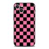 Carcasă Telefon Luxoasă cu Model Carouri Clasice Pătrate Pentru iPhone 11 12 13 14 15 16 Pro Max Mini X XR XS 7 8 Plus SE Capac Negru Funda