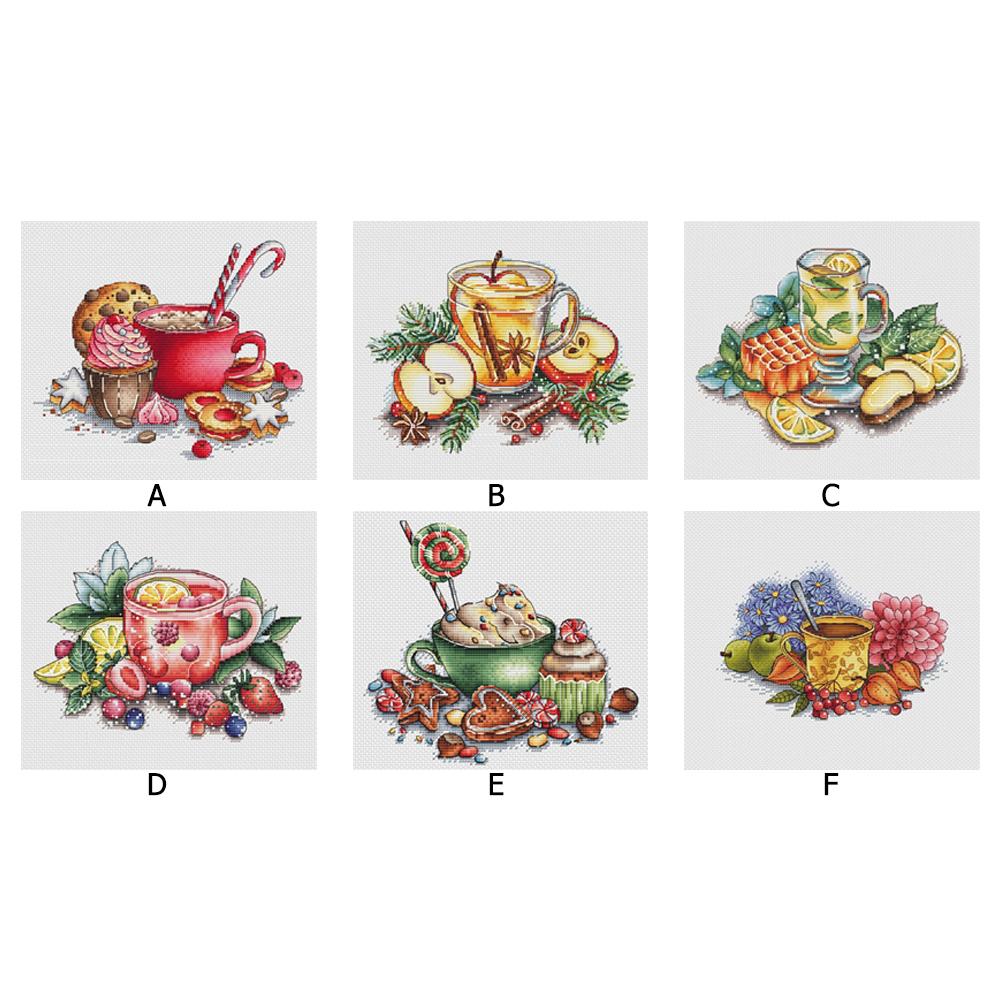 OWN4B - Kit Per Punto Croce, Motivo Stampato Con Vaso Di Fragole, 11 Ct, 54 X 40 Cm, Kit Per Ricamo Fai Da Te (fragola