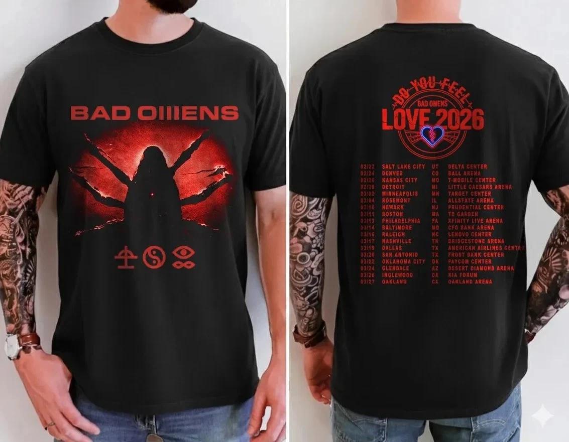 Bad Omens Shirt, Love 2026 Tour T-Shirt, 2026 Concert Tour Merch Unisex S-5XL 3XL