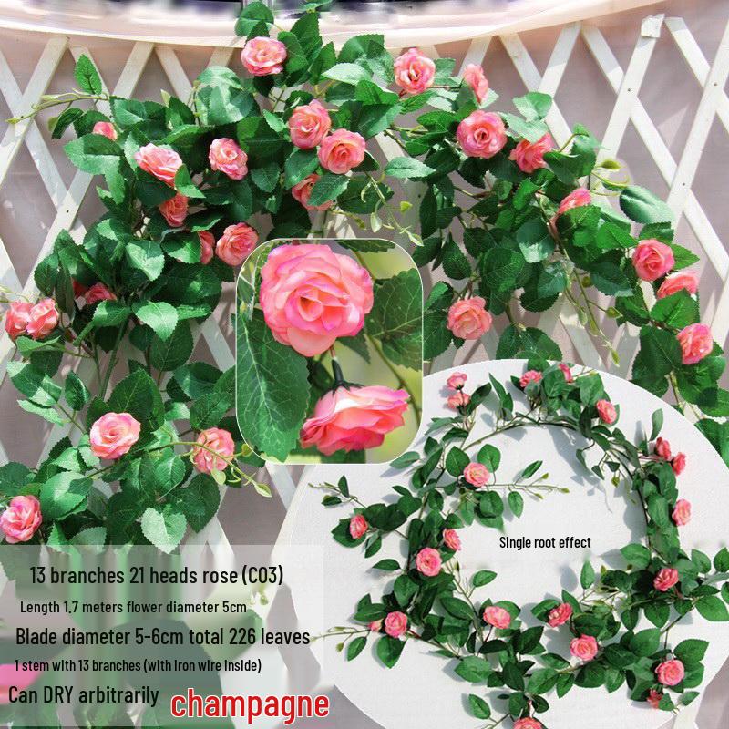 Artificial Rose Vine Hanging Decor for Walls and Ceilings