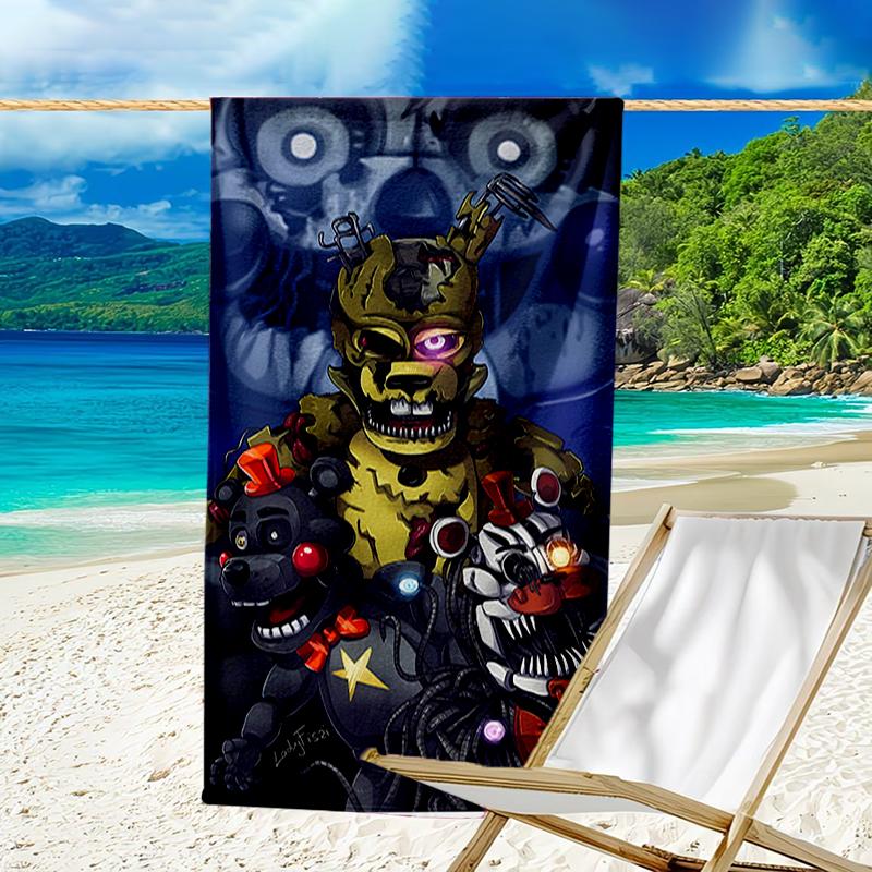 Proof Beach Towel with a Five Nights At Freddy's Pattern - Soft,absorbent,quick-drying,machine Washable - Perfect for Swimming,camping,bathing