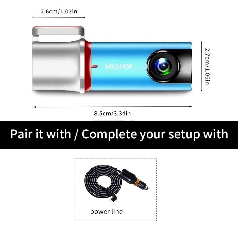 

WI-FI Dash Cam 6MP Car Camera HD Night Vision Recorder FOV Rotatable Surveillance Cam Car Recorder Parking Portable Monitr No Memory card синій