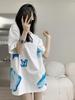 Women's Chic Oversized Black Short-Sleeve T-Shirt - Stylish Summer Mid-Length Top