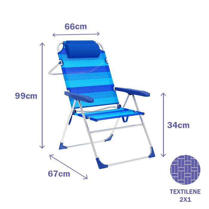 Chaise de Plage Pliable Mutibleu | Chaise Pliante Camping | Chaise Camping | Chaise de Camping | Chaise de Jardin - Marbueno