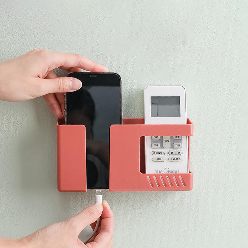 Wall-Mounted Mobile Phone Remote Control Storage Box Multifunctional Punch-Free Storage Rack Wall Hanging Storage Holder