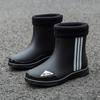 Men Mid-calf Rain Boots Slip-On Waterproof Rubber Rain Shoes Work Mud Boots Durable Non-Slip Boots for Farming Gardening Fishing