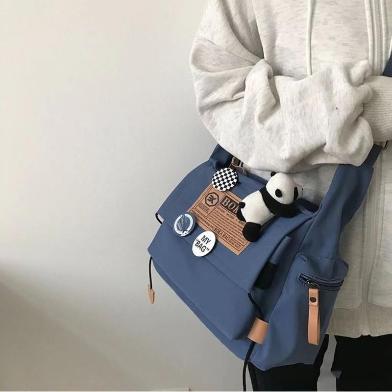 Harajuku dark tooling wind messenger bag female street large capacity mailman bag male