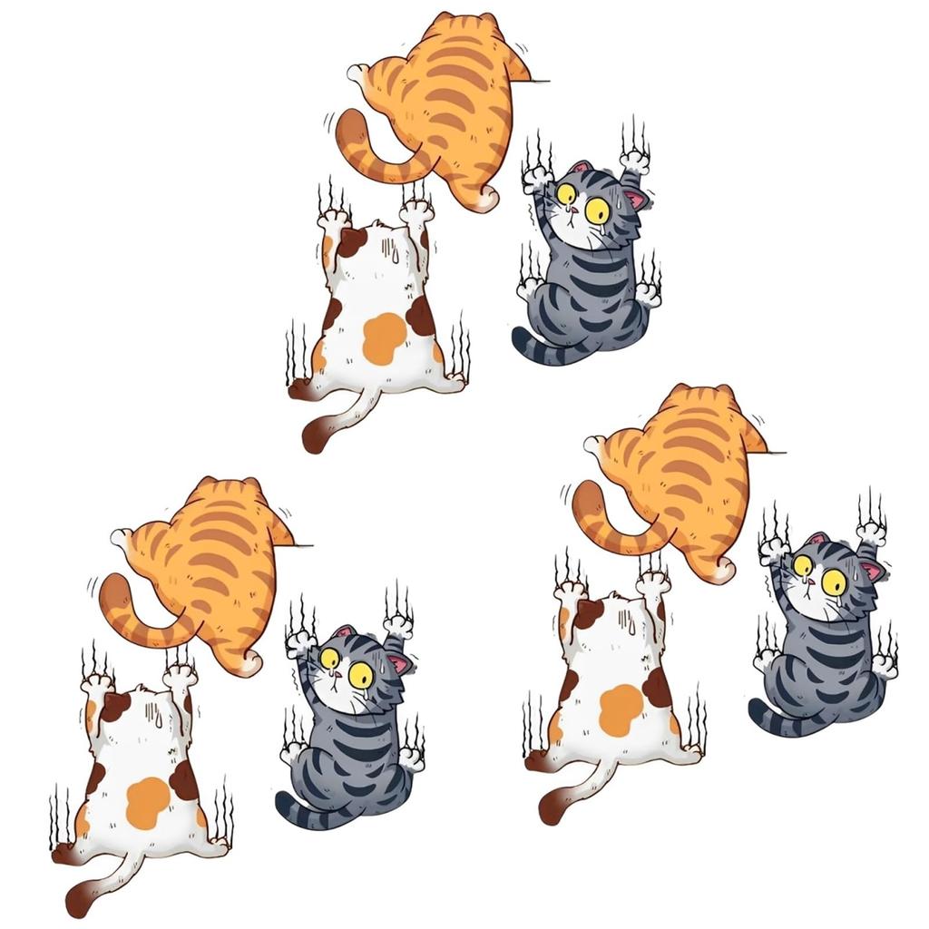 SESHIS Cat Sticker Car Decal Funny Sticker Car Sticker Set of 3 Medium