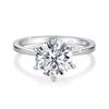 Simple Sterling Silver Classic Rings for Women Six Claw Lab Diamond Ring Woman's Wedding Ring Engagement Jewelry