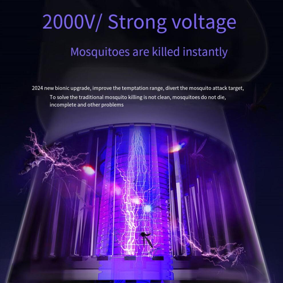 (2400MA) Electric Mosquito Killing Lamp With 2-in-1 Fan Function White Solving