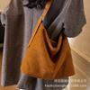 Suede Bag Women's Large Capacity 2025 New Autumn and Winter Retro Shoulder Messenger Bag Commuter Tote Bucket Bag