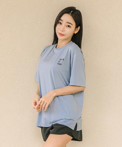 Tyubeuteuli Women'S Dolphin Short Sleeve Loose Fit Rash Guard B706 Blooming Wash