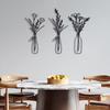 3pcsFlowers In a Vase Metal Wall Decor Home Decor Metal Wall Decor Decorations for Living Room Bedroom Decoration