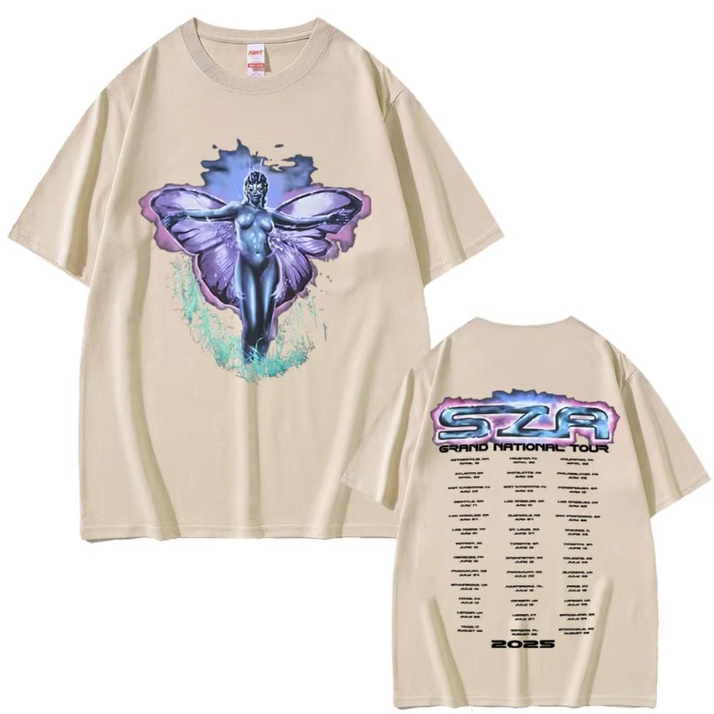 Rapper Kendrick Lamar Sza Grand National Tour 2026 Tshirts Summer Unisex Women Clothing Hip Hop Fashion Street Crewneck T Shirts