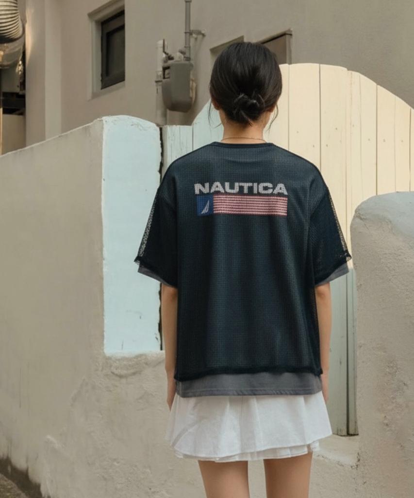 NAUTICA Mesh Layered T-Shirt (2 Colors) Nts5506