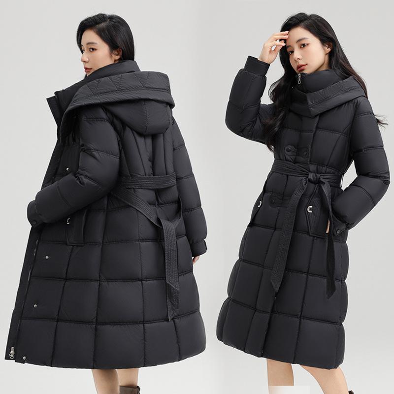 Women's hooded splicing new cold and windproof lightweight thickened fluffy warm loose high-quality fabric casual sports cotton clothing