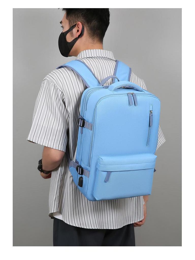 Durable Large-Capacity Multi-Compartment Laptop Backpack for Travel, Rechargeable & Lightweight