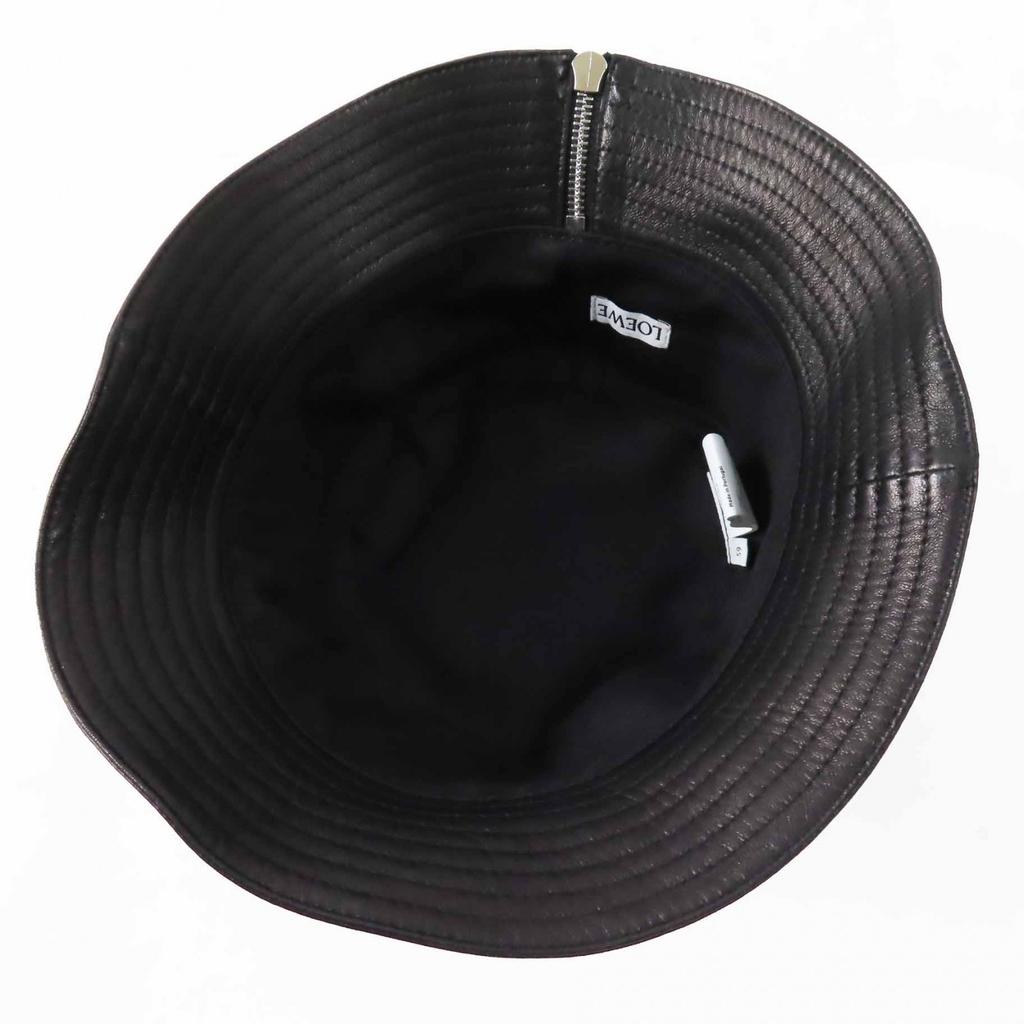 Pristine LOEWE hat Anagram leather patch black Lamb leather Women Used