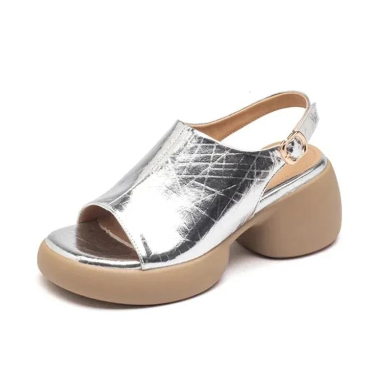 Fashion Women Sandals High Heels Casual Shoes Summer Fashion Chunky Woman Slippers 2025 Trend Brand Walking Cozy Zapatillas De Mujer