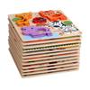 Montessori 3D Holzpuzzle Cartoon-Tiere Muster Puzzle Brettspiel Kinder Lernen Lernspielzeug Geschenke Ideal für Kinder
